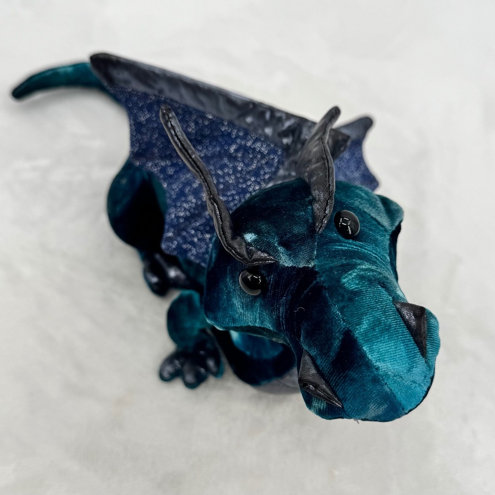Douglas Blue Jade Dragon Cuddle Plush Toy Teal Velvet Shimmer Wings 729